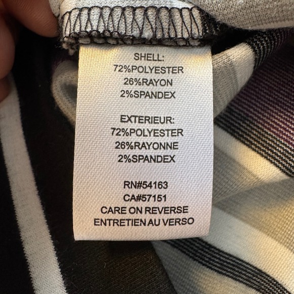 Calvin Klein Black Sheath Dress with Striped Hem Size 12 Jersey Casual Rear Zip - Picture 8 of 16